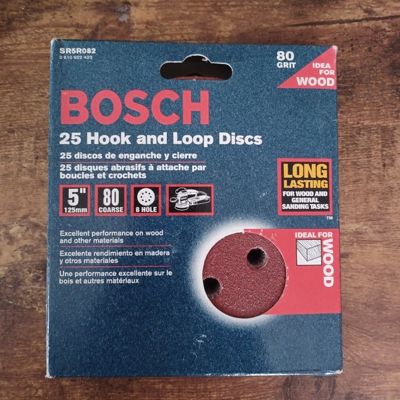 Bosch 5" 25 80 Grit Hook and Loop Sanding Discs - Picture 2 of 9